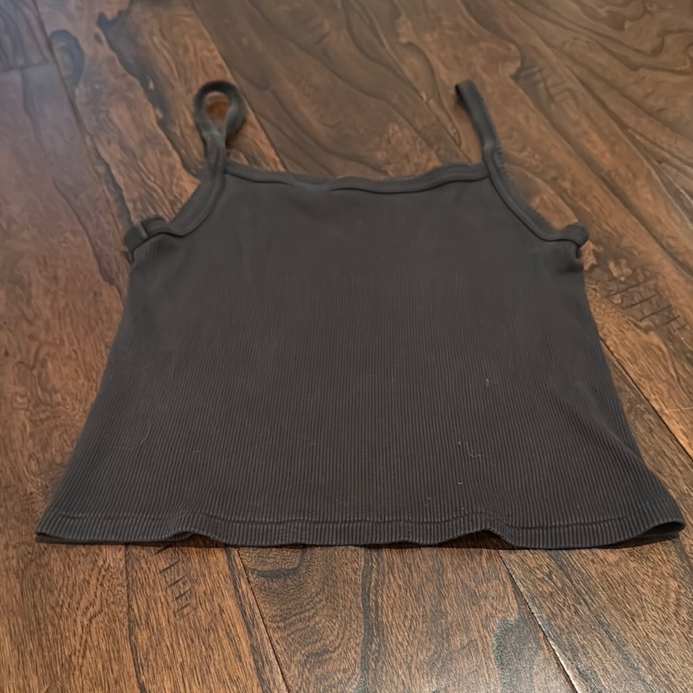 Brandy Melville Black Fitted Crop Tank Top